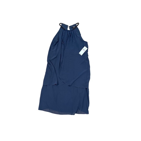 SL Fashions New York‎ Dress Halter Neck Sleeveless Party Cocktail Steel 10 - Picture 2 of 7